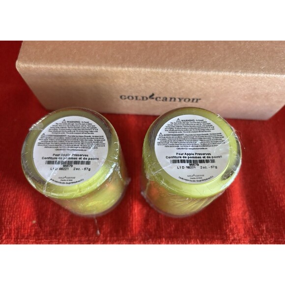 Gold Canyon 2 Pack Pear Apple Preserves 2 1/2 inch Candle NEW - Picture 3 of 4